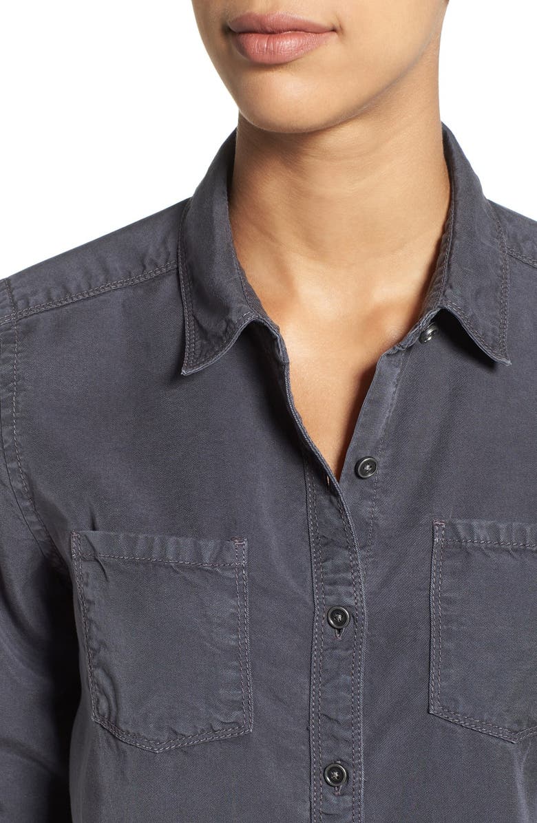 Caslon<sup>®</sup> Long Sleeve Denim Shirt, Alternate, color,