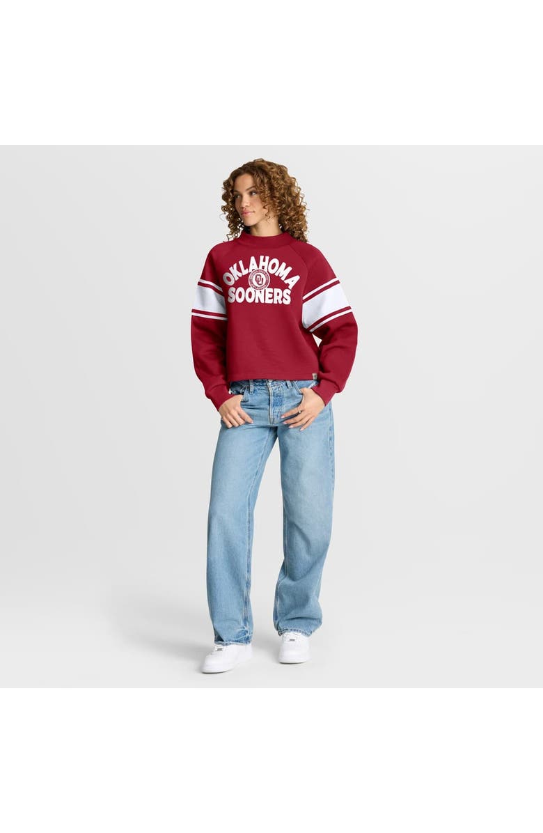 FANATICS Women
s Fanatics Crimson Oklahoma Sooners Oversized Hometown Premium Punt Coverage Raglan Pullover Sweatshirt, Alternate, color, Crimson