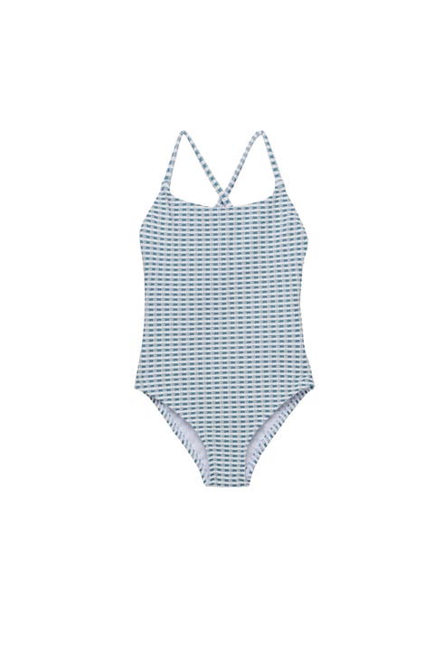 Forever Gingham Textured Criss Cross Back Adjustable One Piece