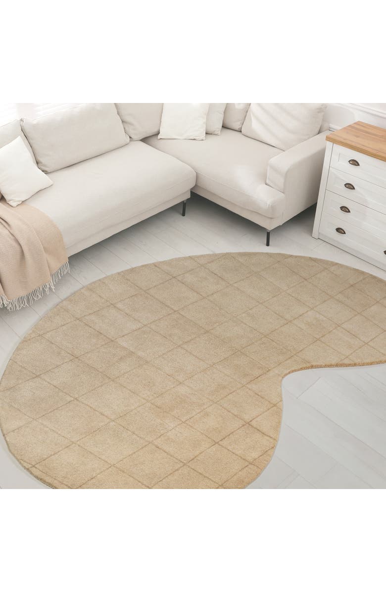 JONATHAN Y Bean Modern Plaid Grid Handwoven Wool Area Rug, Alternate, color, Beige/Light Brown