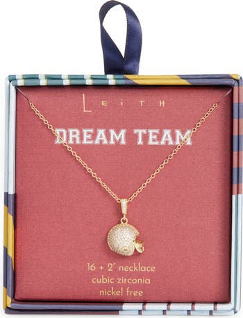 Pavé CZ Football Helmet Pendant Necklace