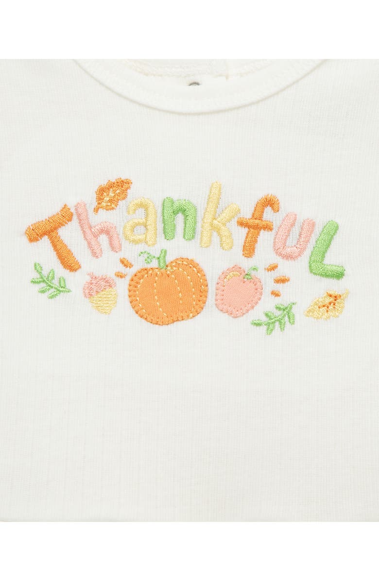 Little Me Thankful Bodysuit, Pants & Headband Set, Alternate, color, Pink Multi