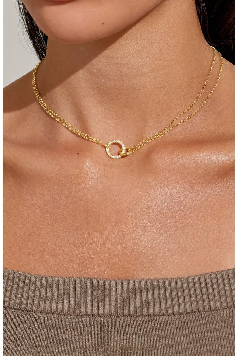 Evermore Linked Circles Necklace In Gold-Tone Plating, Alternate, color, Metallic Gold