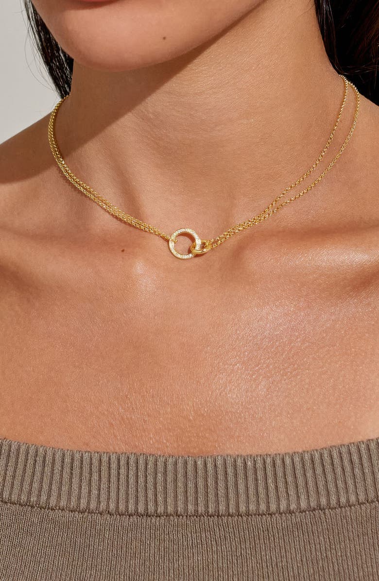 A Littles & Co Evermore Linked Circles Necklace In Gold-Tone Plating, Alternate, color, Metallic Gold