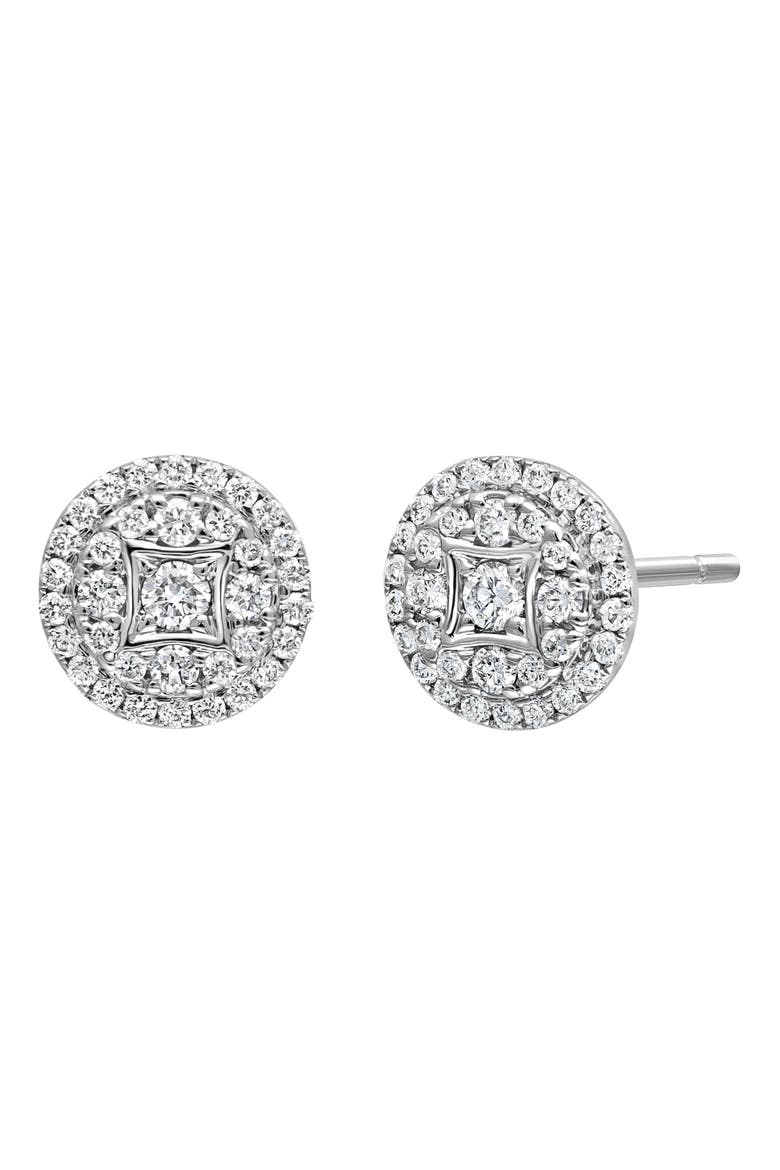 Mika Pavé Diamond Stud Earrings (Nordstrom Exclusive), Main, color, 18K WHITE GOLD