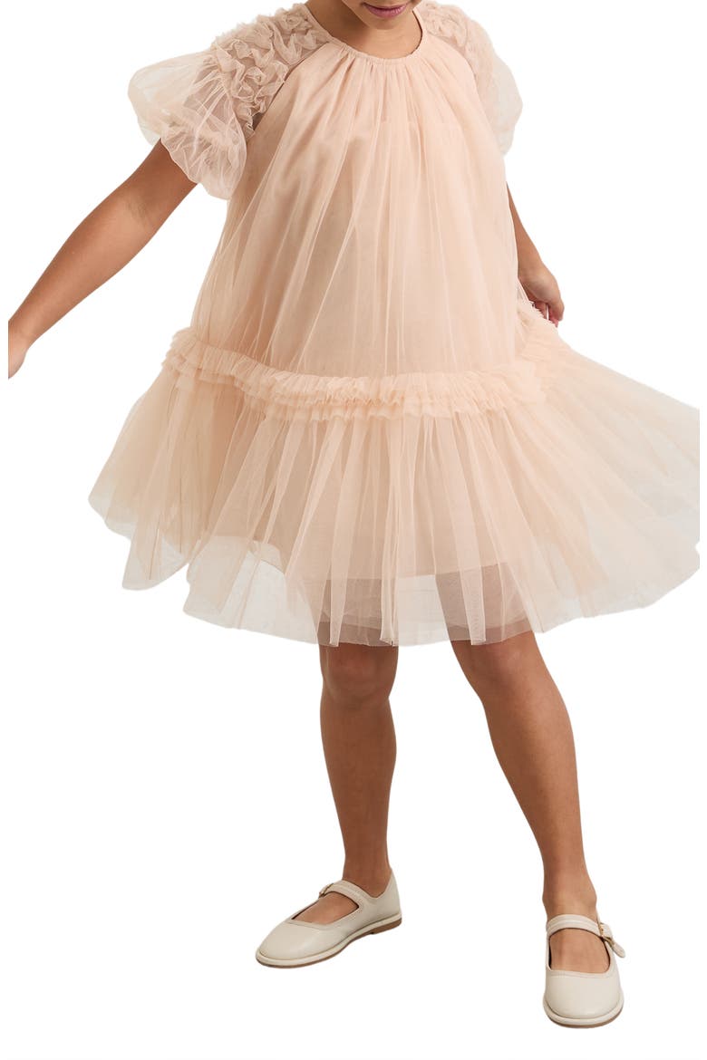 Kids' Tallulah Ruffle Tulle Party Dress, Alternate, color, NEUTRAL