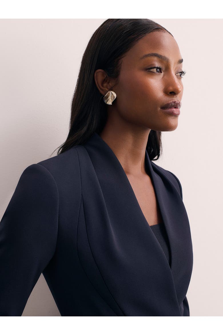 Arno Clever Crepe Blazer, Alternate, color, Navy