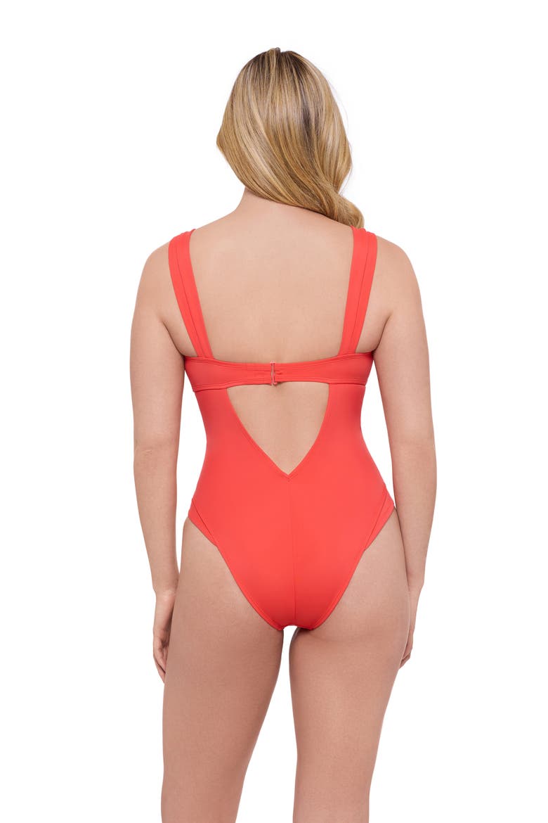 Supportive and Sculpting Sweetheart U-Wire One-Piece Swimsuit, Alternate, color, Hot Red