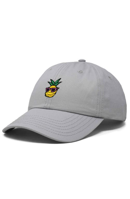 Dalix Pineapple Embroidered Dad Hat In Gray
