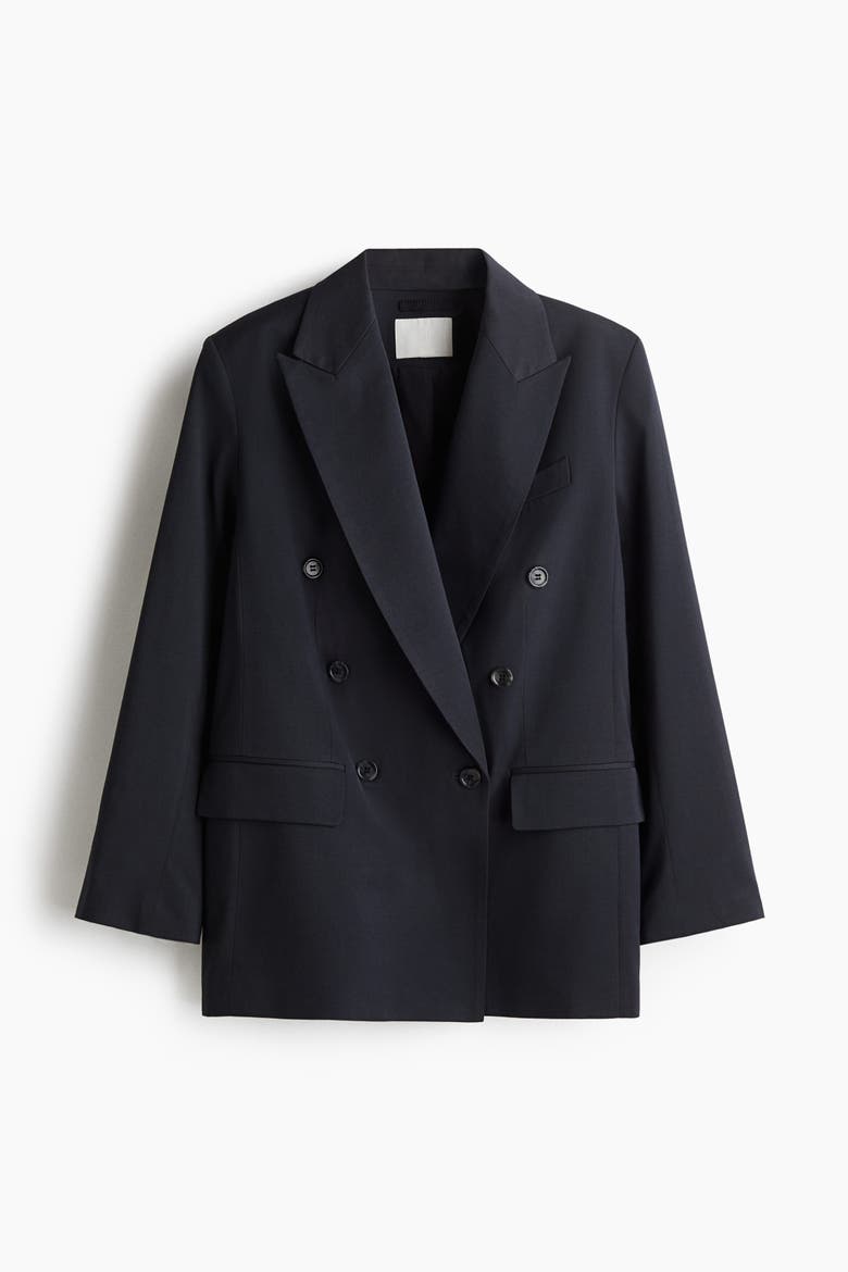 Oversized Twill Blazer, Alternate, color, Dark gray
