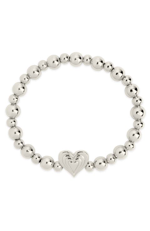 Beating Heart Beaded Stretch Bracelet