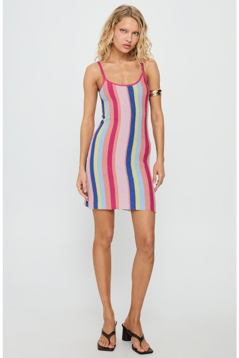 Yazmine Stripe Knit Minidress, Alternate, color, MULTI STRIPE