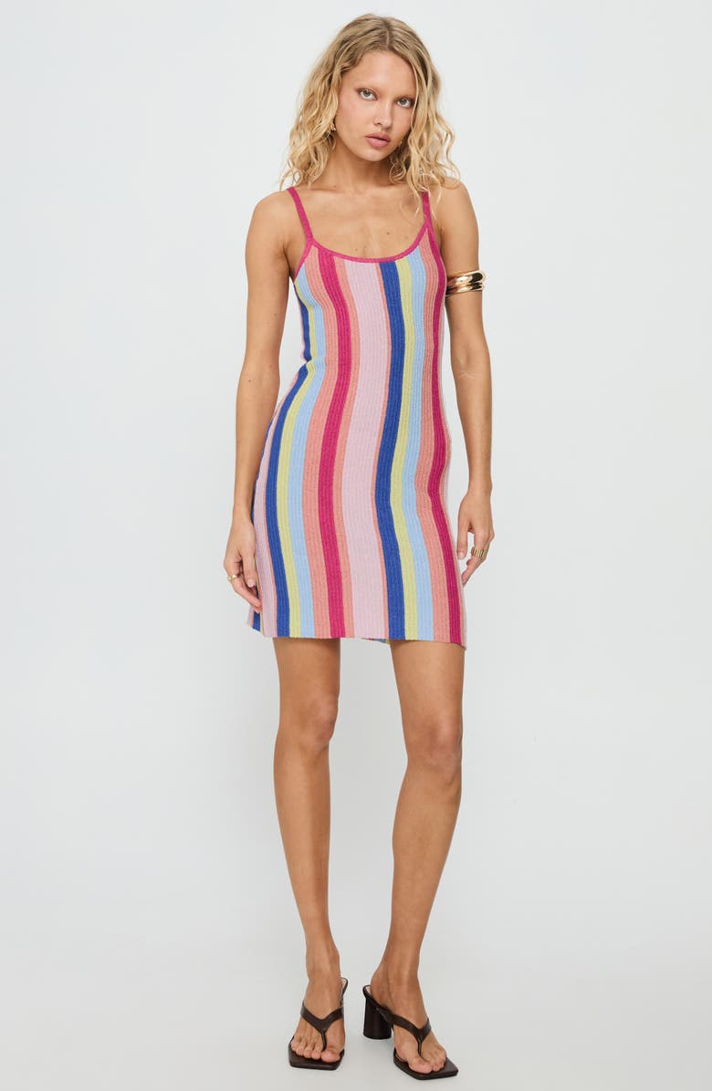 Princess Polly Yazmine Stripe Knit Minidress, Alternate, color, Multi Stripe
