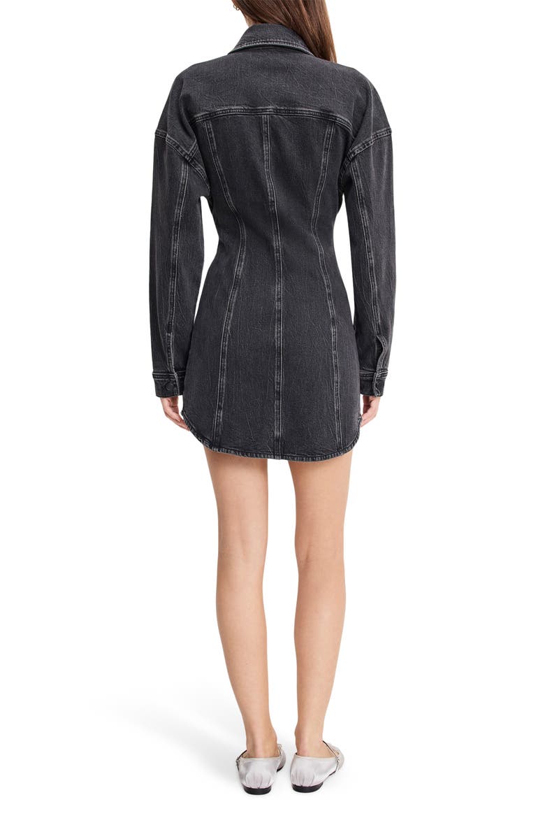 Denim Shirt Minidress, Alternate, color, BLACK418