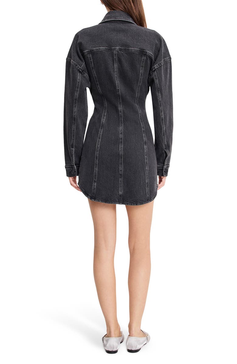 Good American Denim Shirt Minidress, Alternate, color, Black418