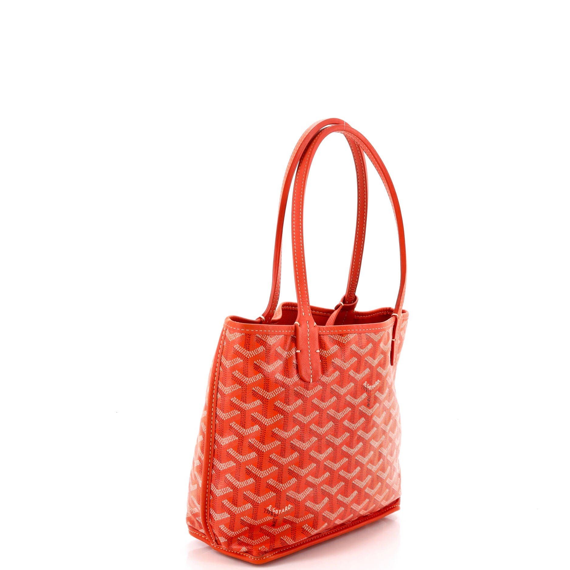 Pre-Owned Goyard Anjou Reversible Tote Coated Canvas Mini, Alternate, color, Orange
