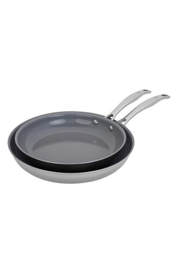 Henckels Cutlery Clad Ceramic Nonstick Pan Set In Silver