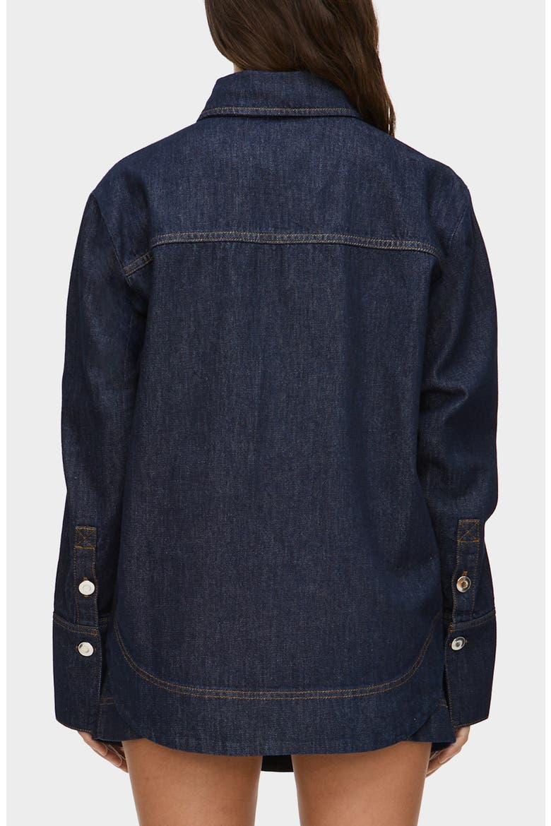 Fog Stud Detail Organic Cotton Denim Jacket, Alternate, color, INDIGO