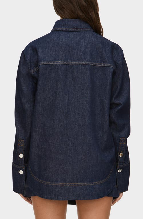 Aligne Fog Stud Detail Organic Cotton Denim Jacket In Blue