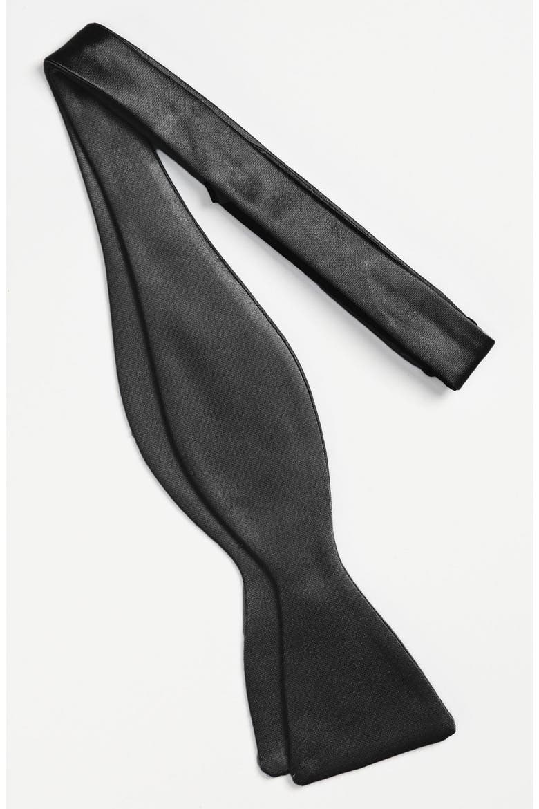 Satin Bow Tie, Alternate, color, BLACK