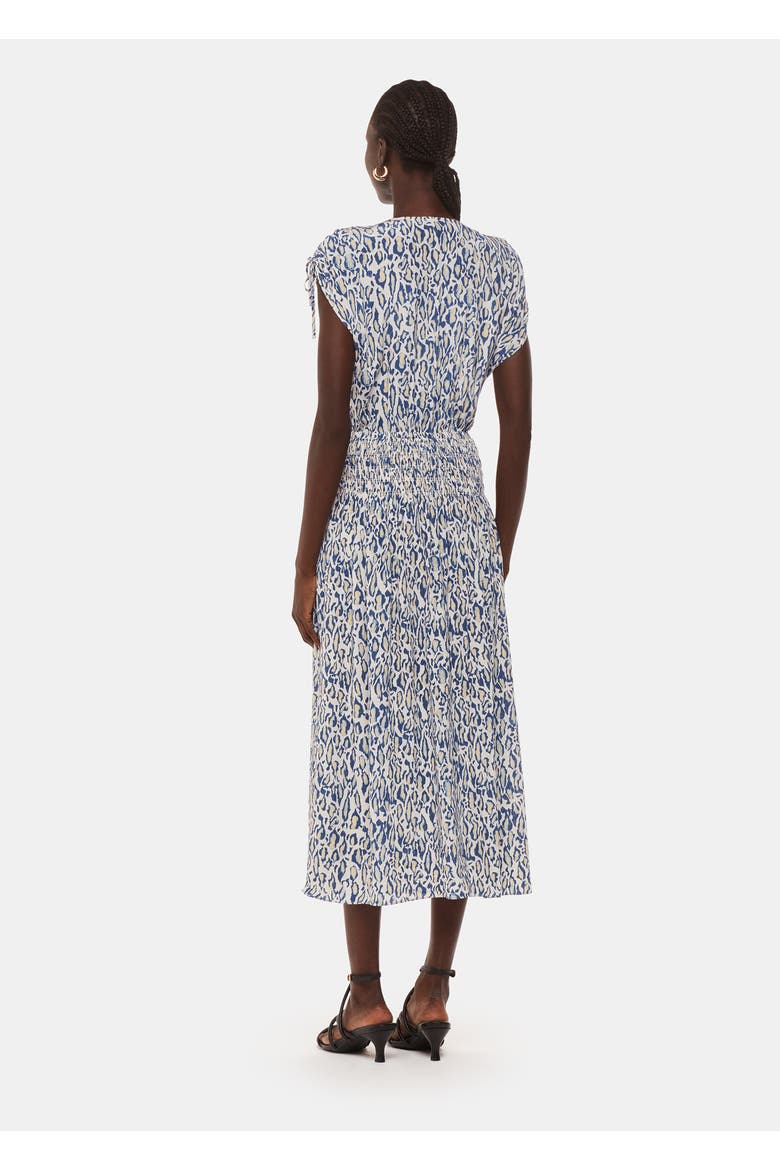 Flaming Leopard Print Midi Dress, Alternate, color, Ivory/Multi