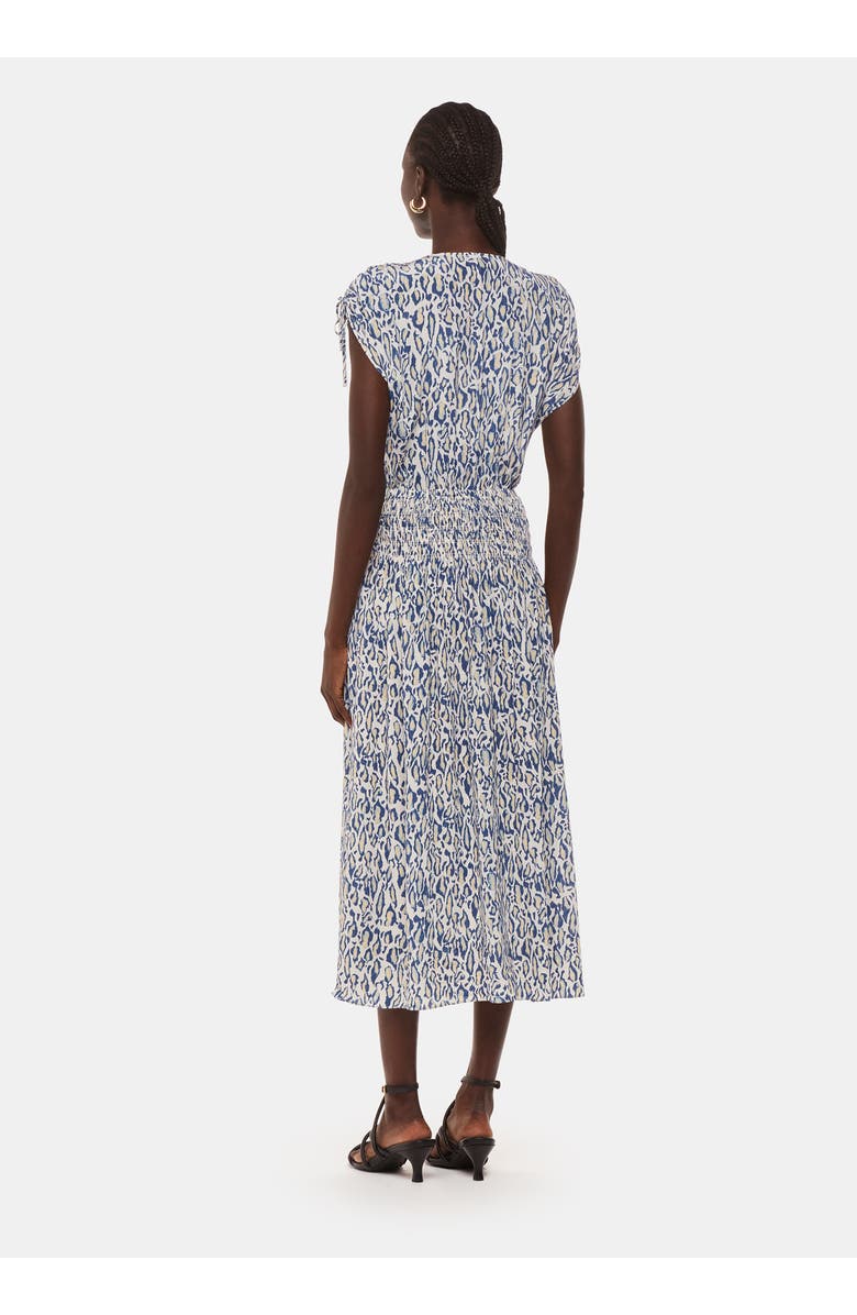 Whistles Flaming Leopard Print Midi Dress, Alternate, color, Ivory/Multi