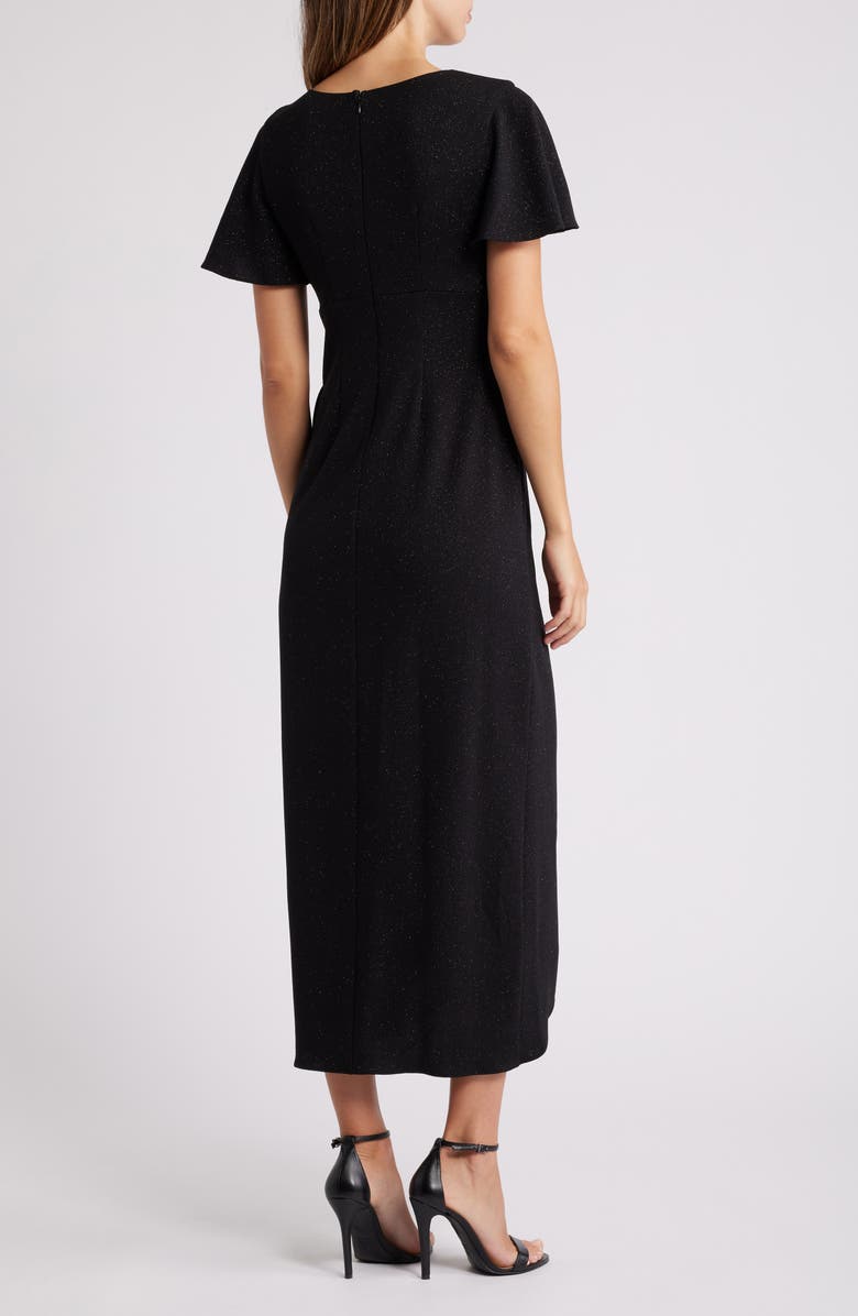 SL FASHIONS Glitter Flutter Sleeve Gown, Alternate, color,