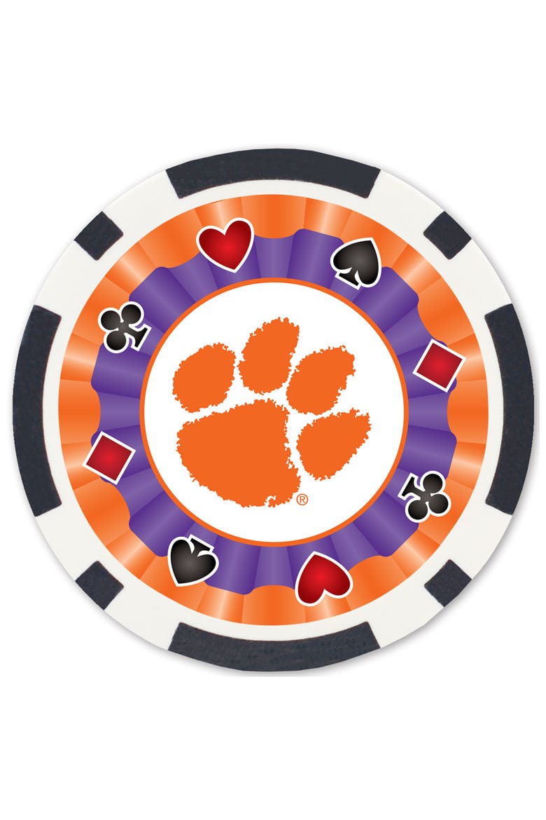 Clemson Tigers 100 Piece Poker Chips, Alternate, color, Multicolor