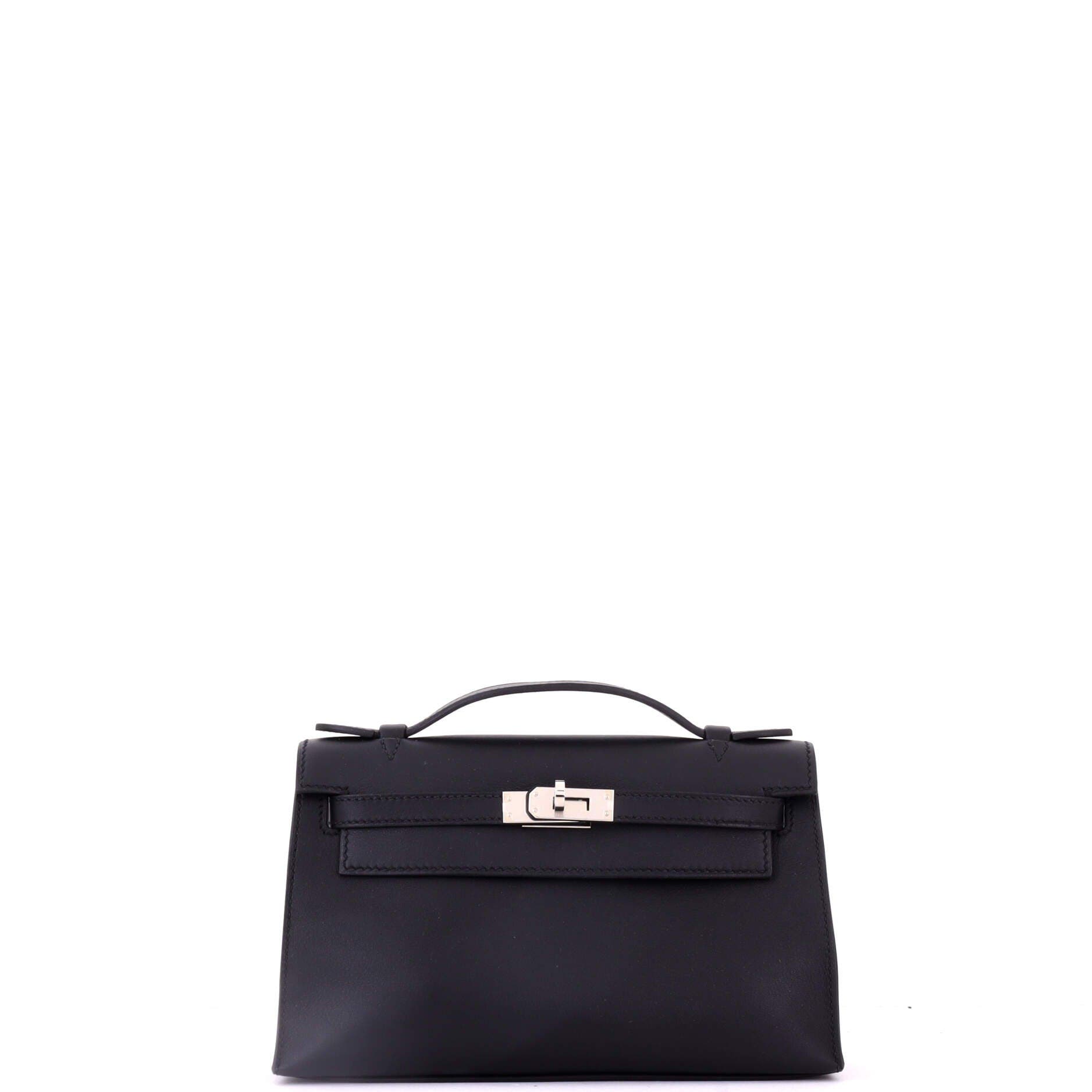Pre-Owned Hermes Kelly Pochette Swift, Main, color, Noir