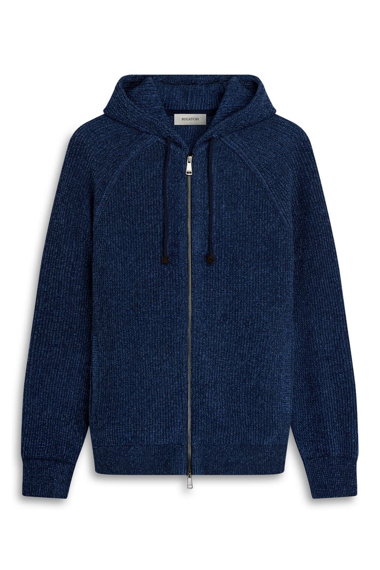Wool & Cotton Full Zip Hoodie, Alternate, color, NAVY
