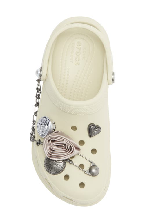 Crocs Bae Metallic Rosette Clog In Neutral