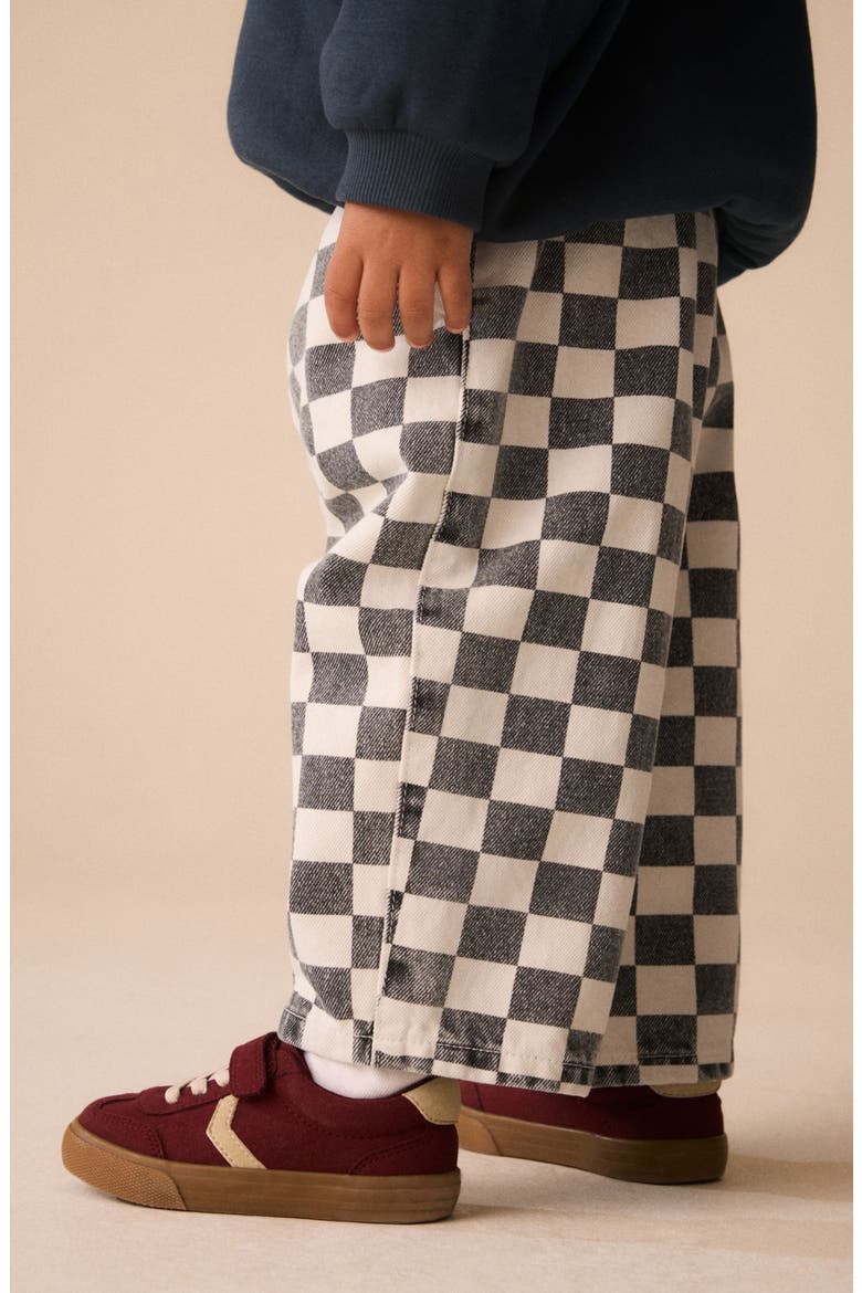 Kids' Checkerboard Pants, Alternate, color, BLACK