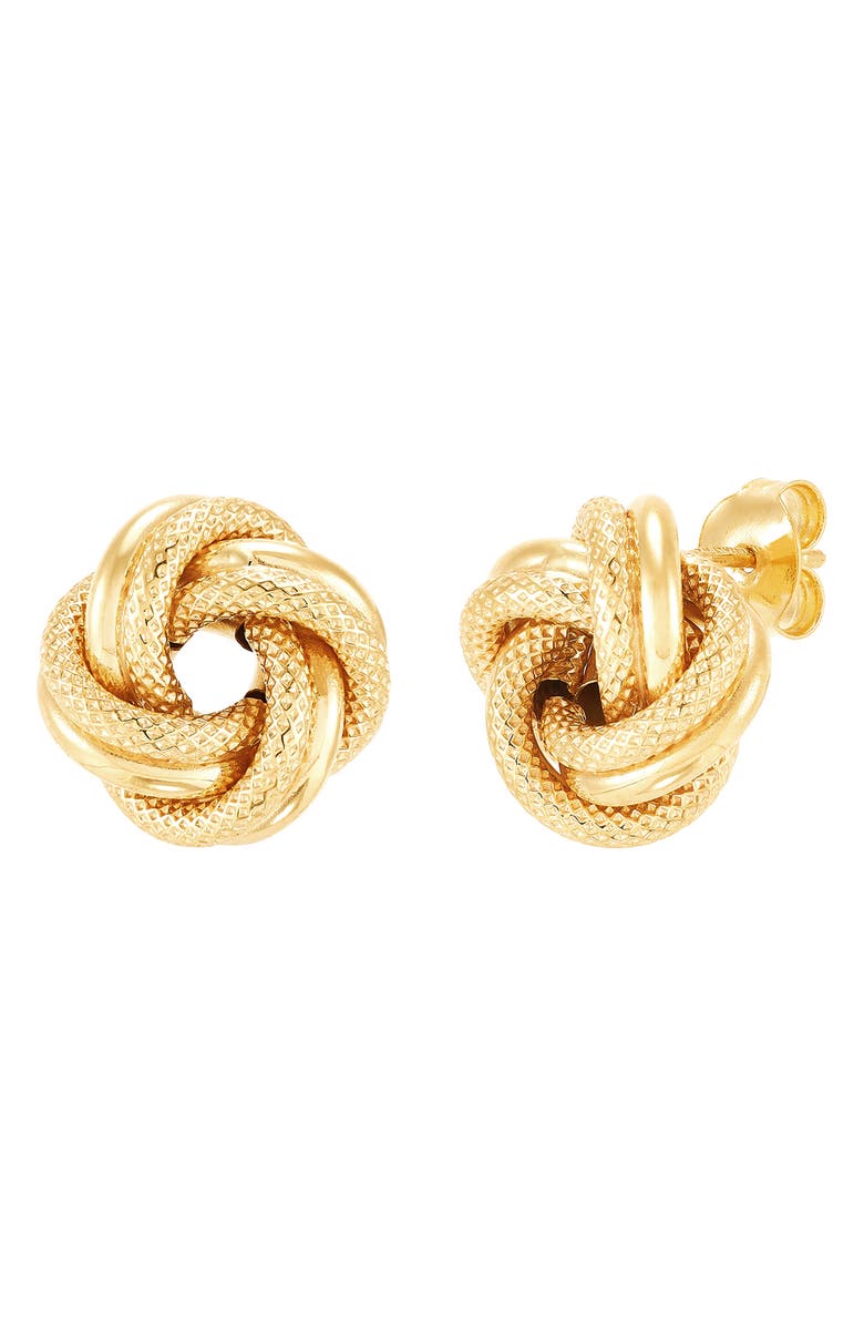 Frankie & Zoe Knot Stud Earrings, Alternate, color, Yellow Gold