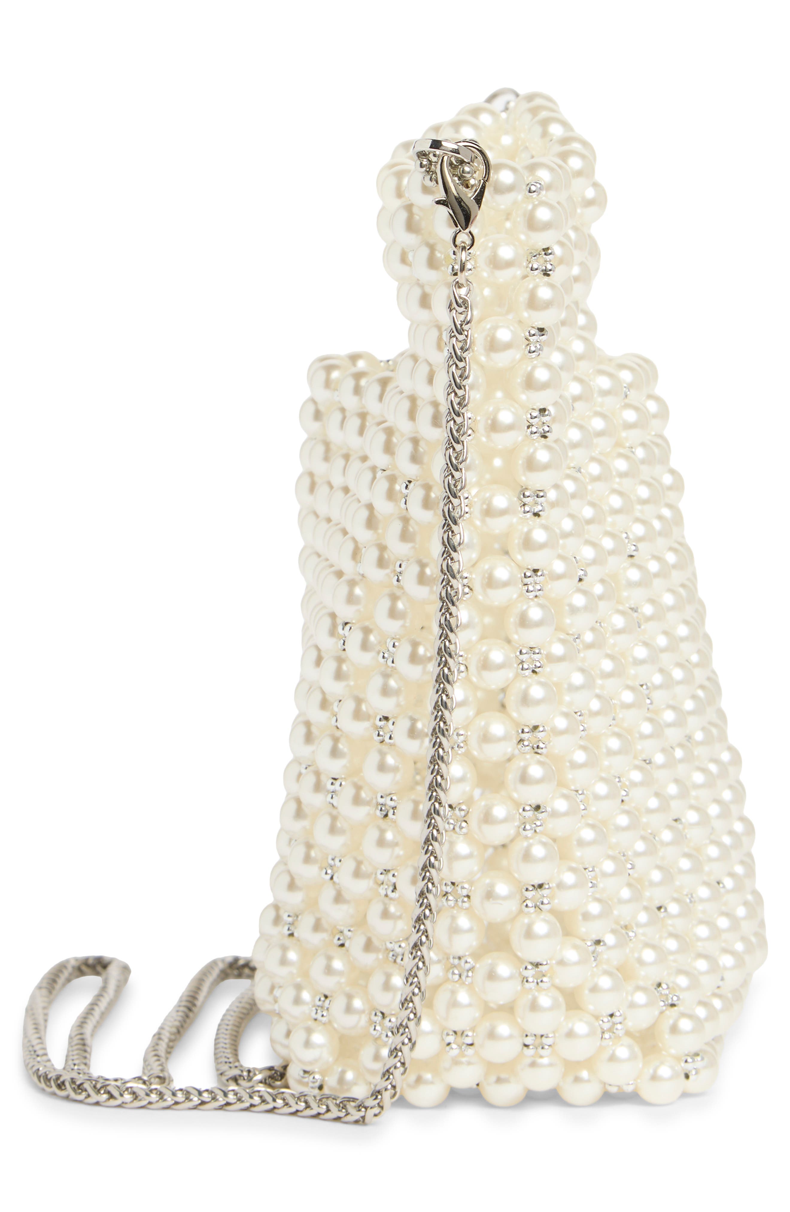 Slouchy Faux Pearl Shoulder Bag