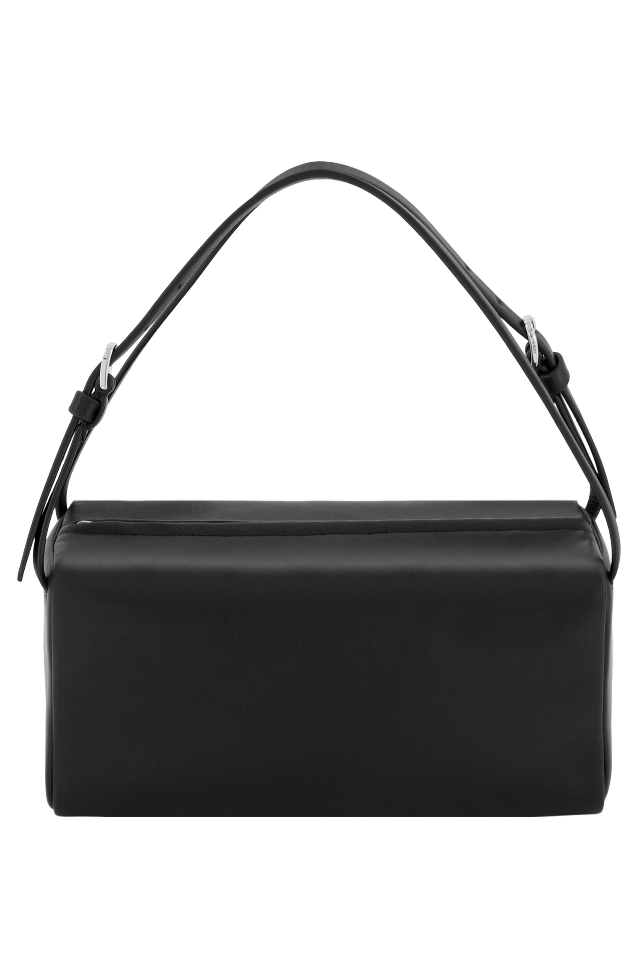 Vince Josie Leather Top Handle Bag, Alternate, color, Black