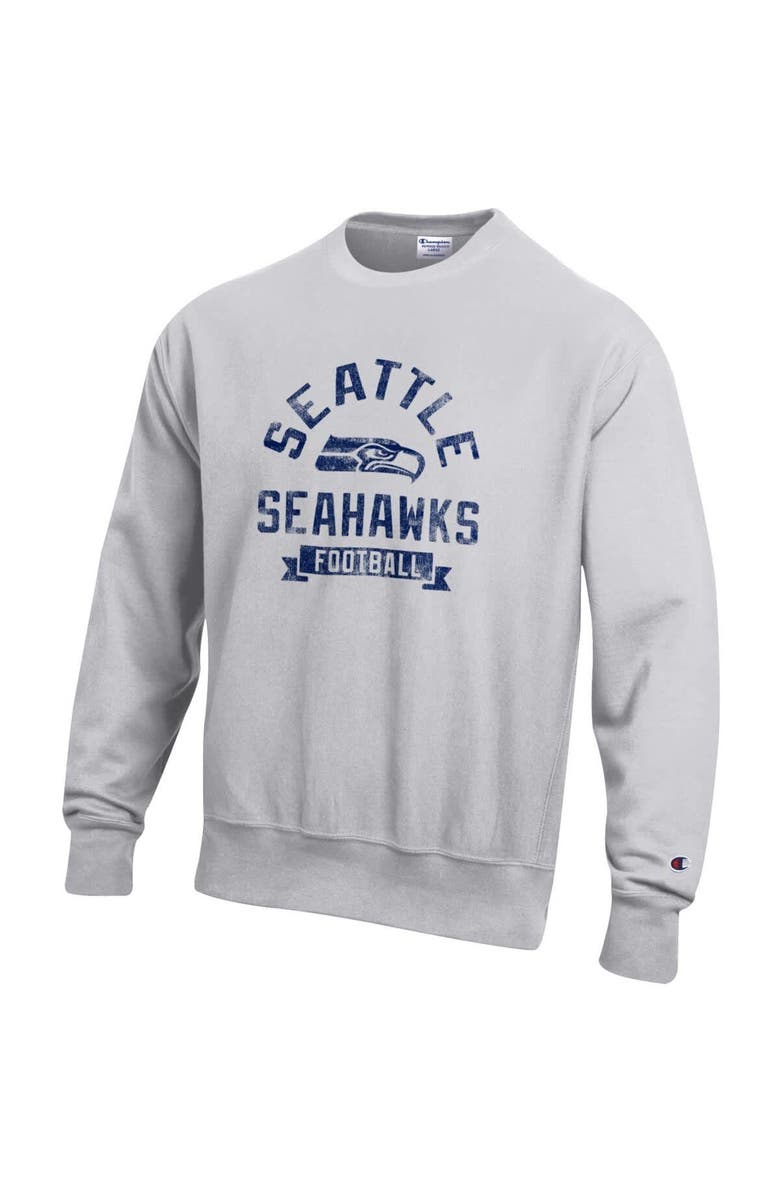 Champion Men's Champion Heather Gray Seattle Seahawks Reverse Weave Fleece Pullover Sweatshirt, Alternate, color, Heather Gray