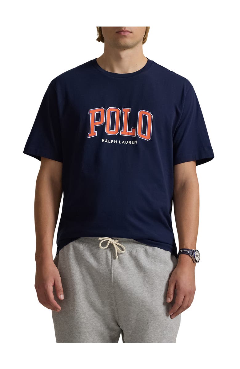 Polo Ralph Lauren Big & Tall Logo Jersey T-Shirt, Main, color, Cruise Navy