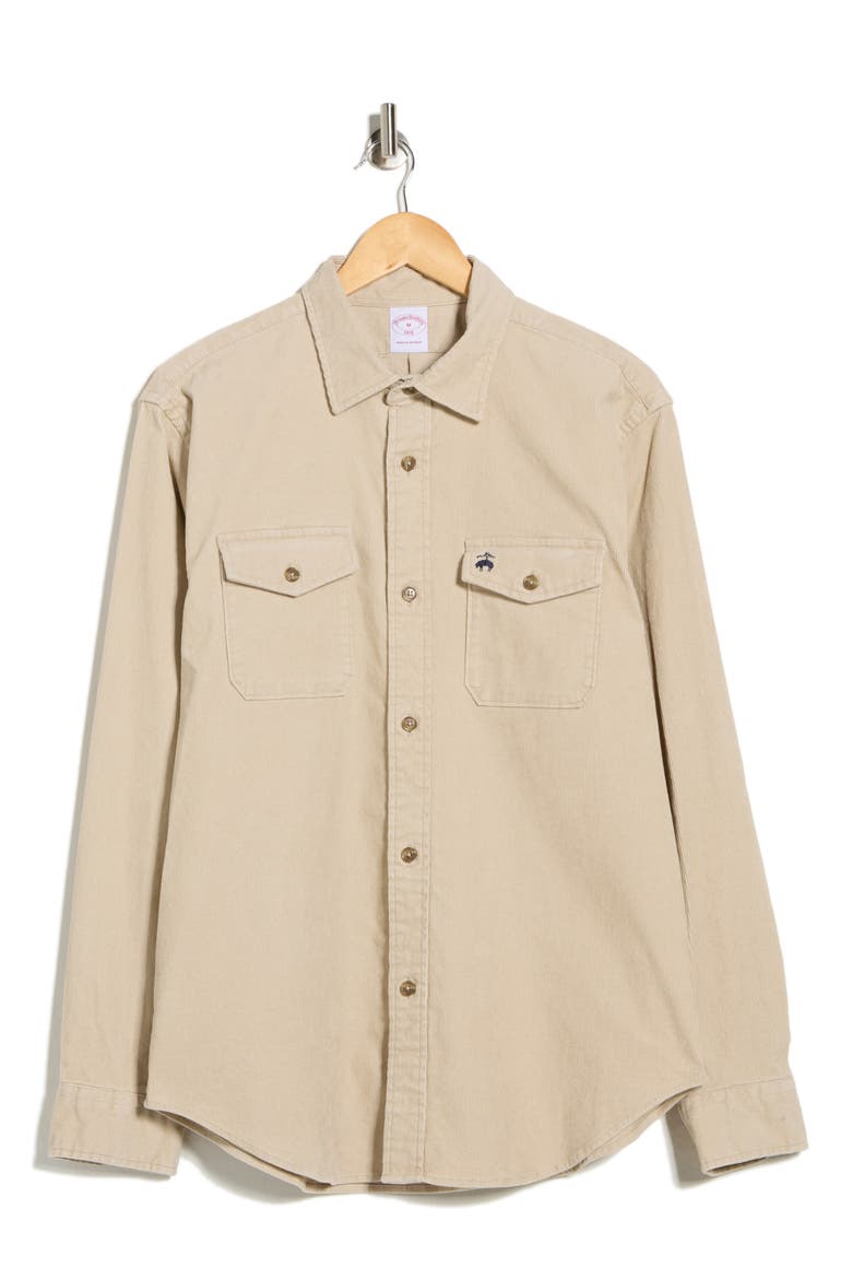 Stretch Cotton Corduroy Shirt Jacket, Alternate, color, WHITE PEPPER