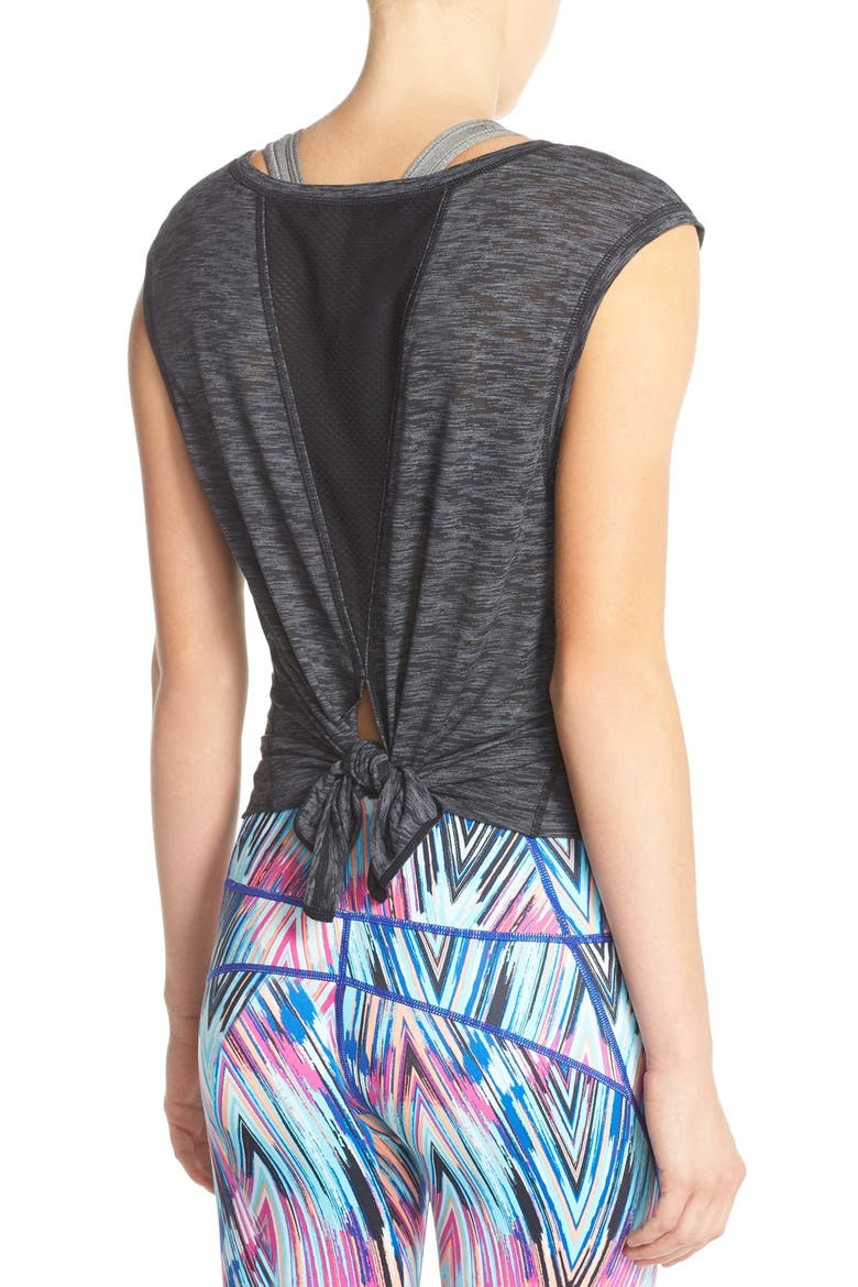 'Luna' Convertible Tie Tee, Alternate, color, BLACK