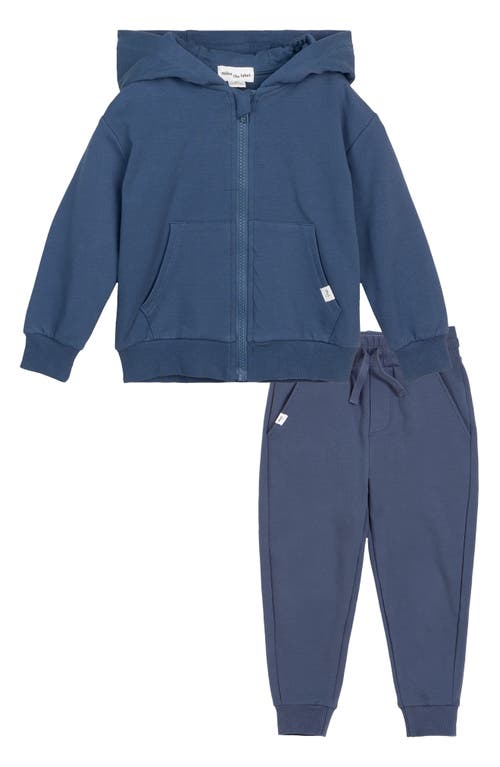 MILES THE LABEL Basics Zip Hoodie & Joggers Set in Dusty Blue 