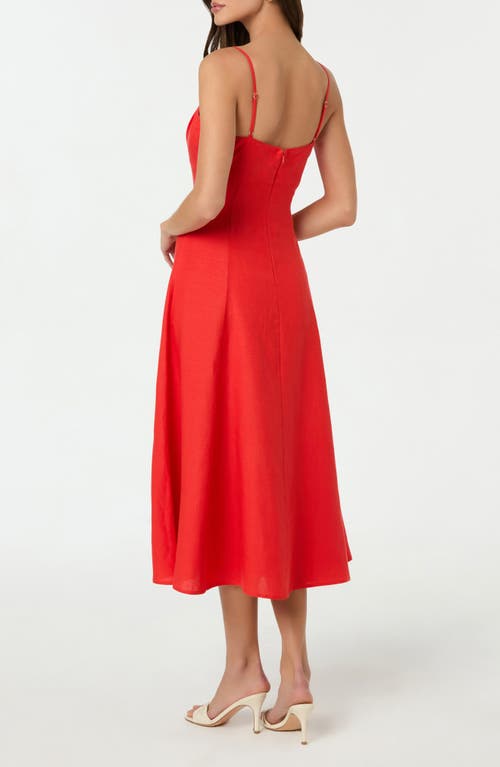 Astr The Label Linen Blend Midi Dress