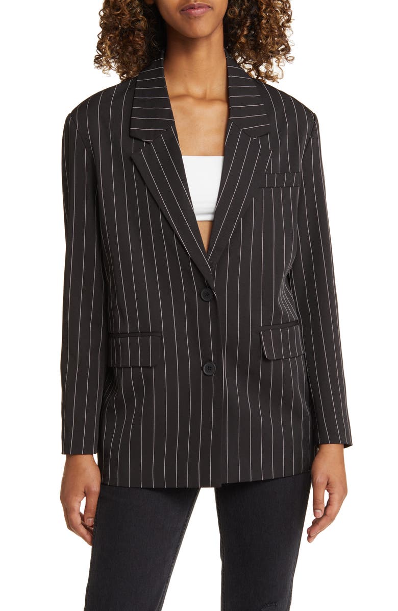 Noisy may Wednesday Pinstripe Oversize Blazer, Main, color, 