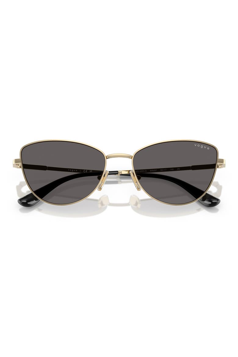 56mm Polarized Butterfly Sunglasses, Alternate, color, PALE GOLD