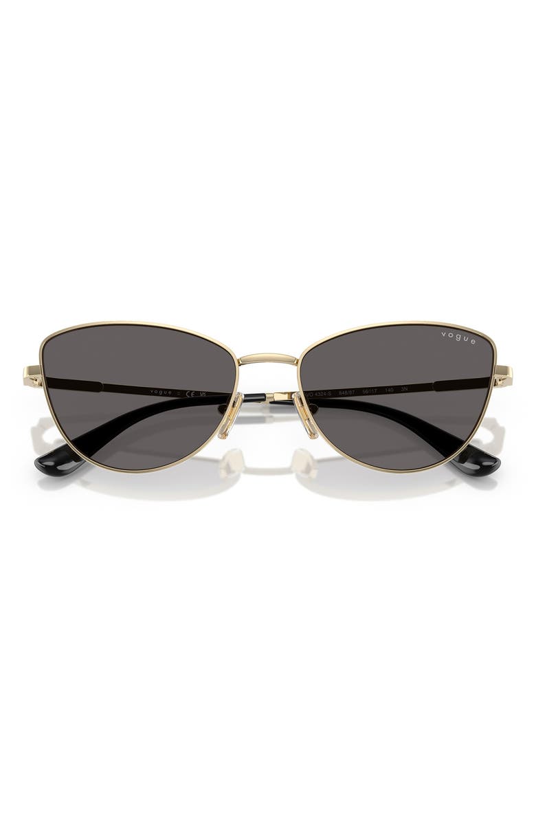 VOGUE 56mm Polarized Butterfly Sunglasses, Alternate, color, Pale Gold