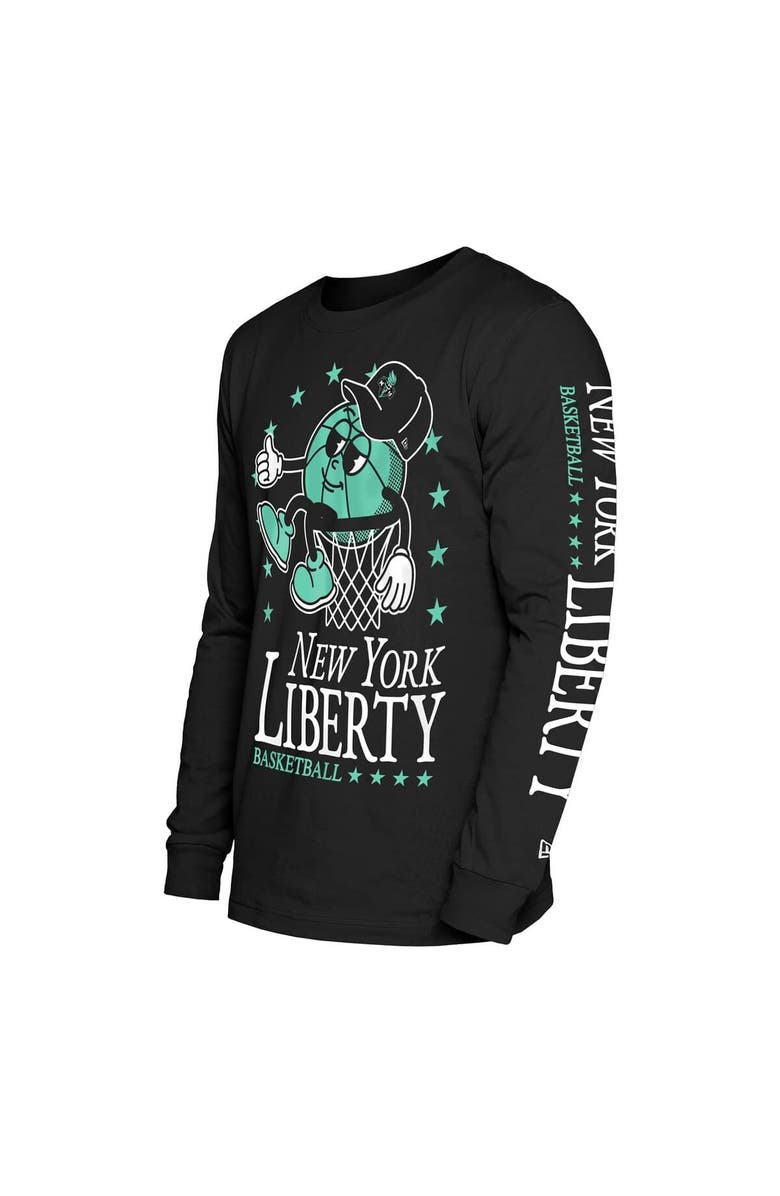 New Era Men's New Era Black New York Liberty Old School Sport Long Sleeve T-Shirt, Alternate, color, 