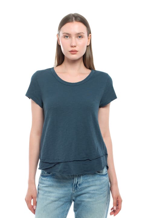 Short Sleeve Mock Layer Tee