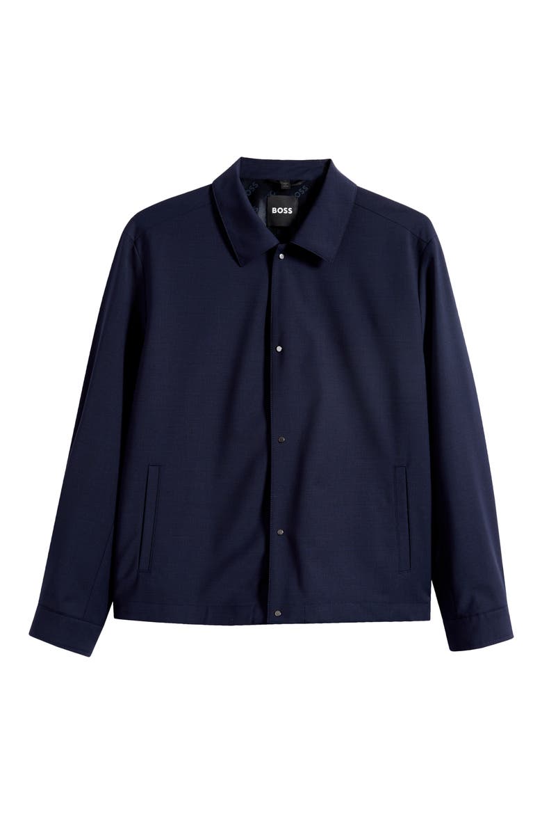 Carper Virgin Wool Blend Shirt Jacket, Main, color, DARK BLUE