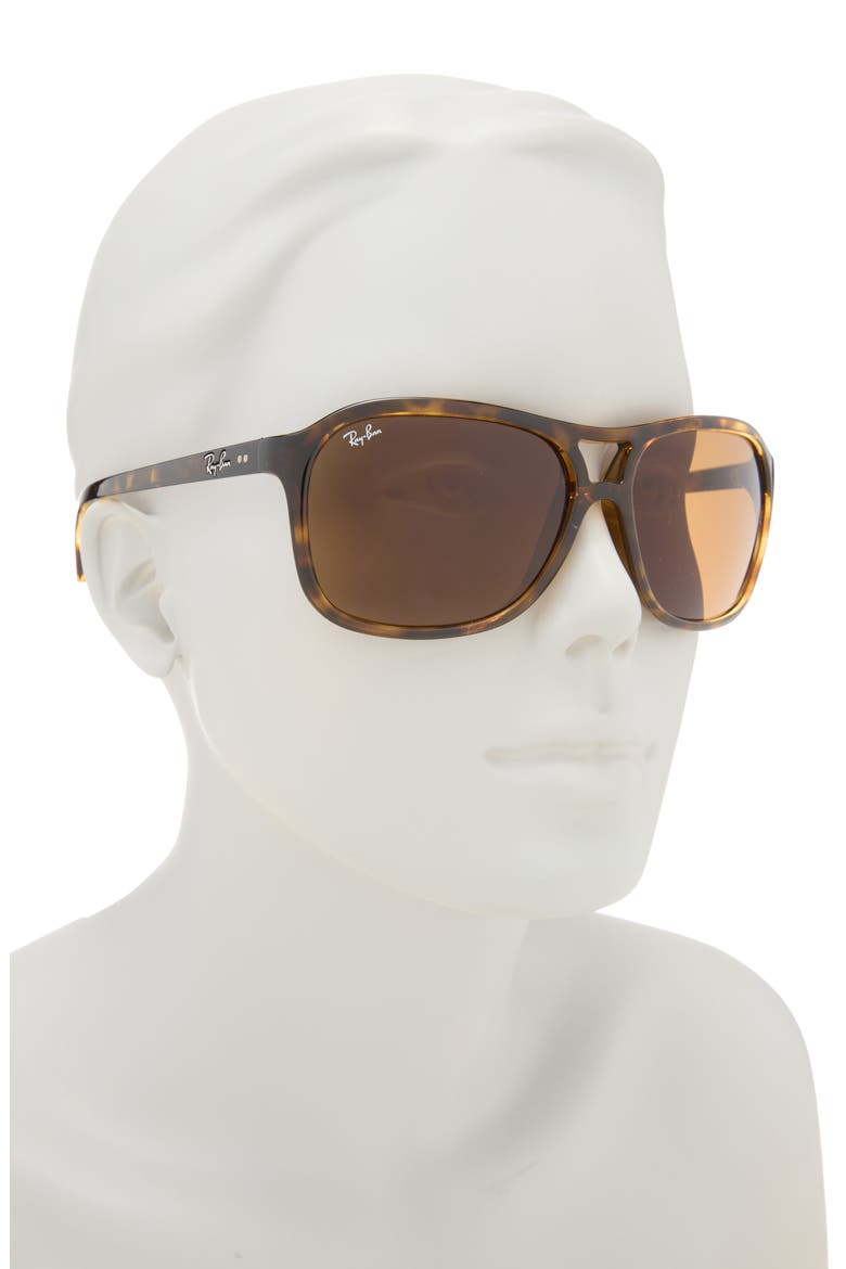 60mm Pilot Sunglasses, Alternate, color, HAVANA