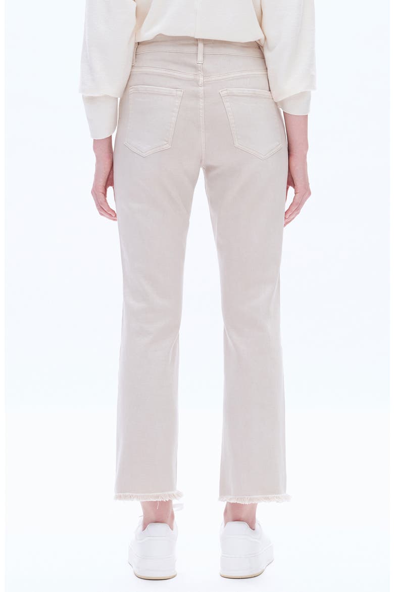 High Waist Ripped Chew Hem Straight Leg Jeans, Alternate, color, OYSTER
