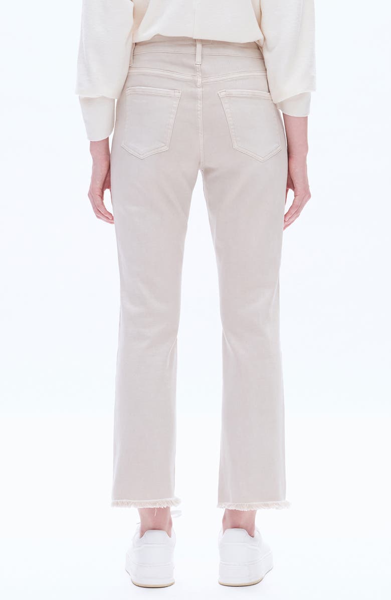 Bayeas High Waist Ripped Chew Hem Straight Leg Jeans, Alternate, color, Oyster